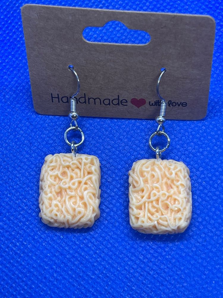 Ramen noodle earrings