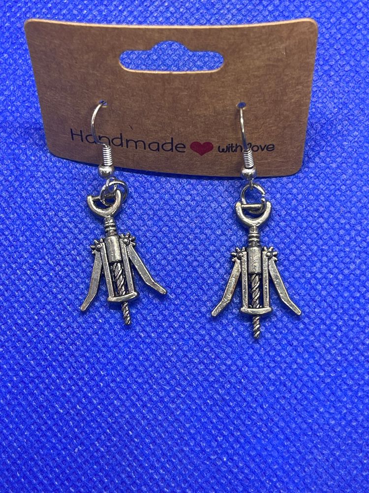 Winged Corkscrew Earrings 