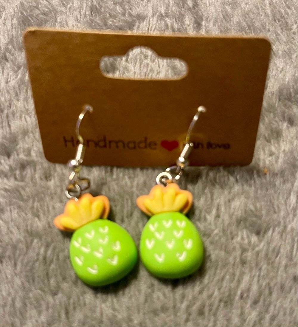 Green pineapple earrings 