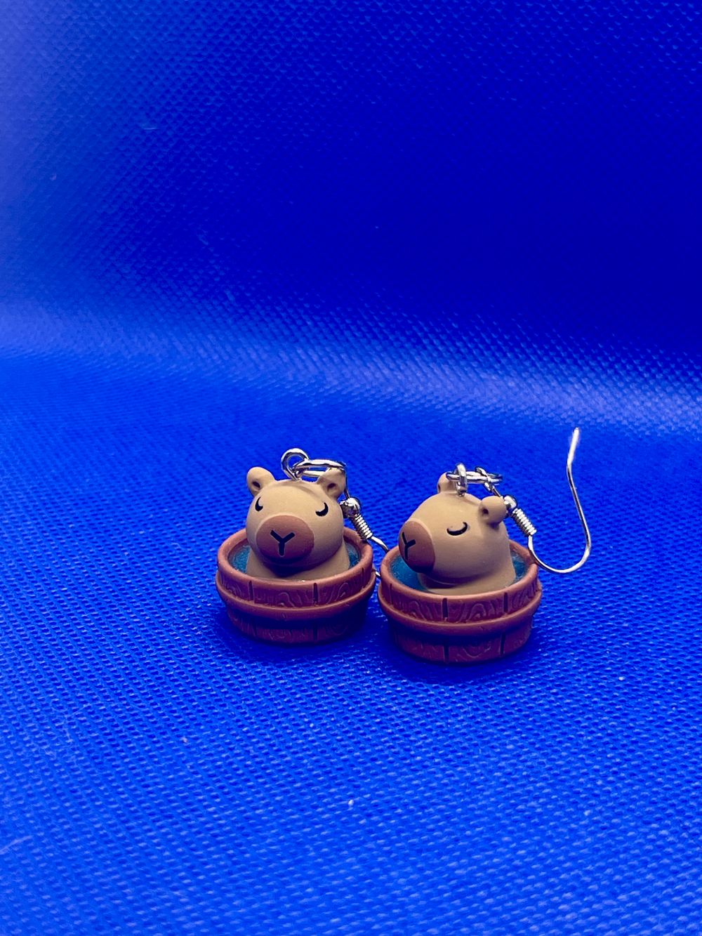 Capybara in a tub earrings 